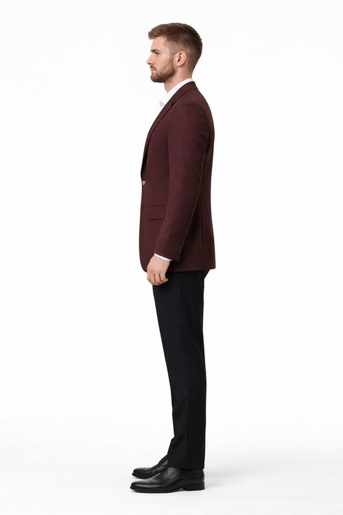 Wholesale Mens Jackets - Wholesale Blazer - Dark Burgundy ~ Maroon ~ Wine