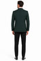 Dark Green Tuxedo - Men's Designer Vested Satin Trim Shawl Wedding Hunter Green Prom Tuxedo