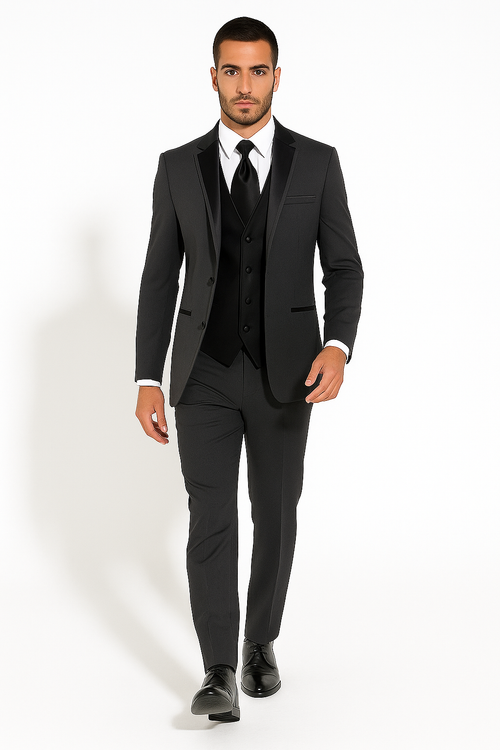 Dark Grey Tuxedo - Mens Dark Gray Tuxedo