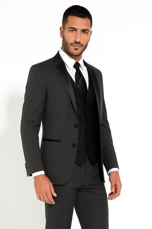 Dark Grey Tuxedo - Mens Dark Gray Tuxedo