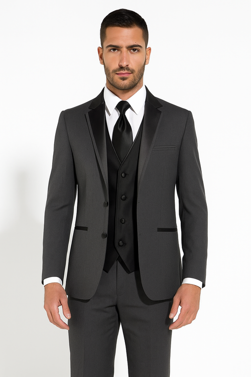 Dark Grey Tuxedo - Mens Dark Gray Tuxedo