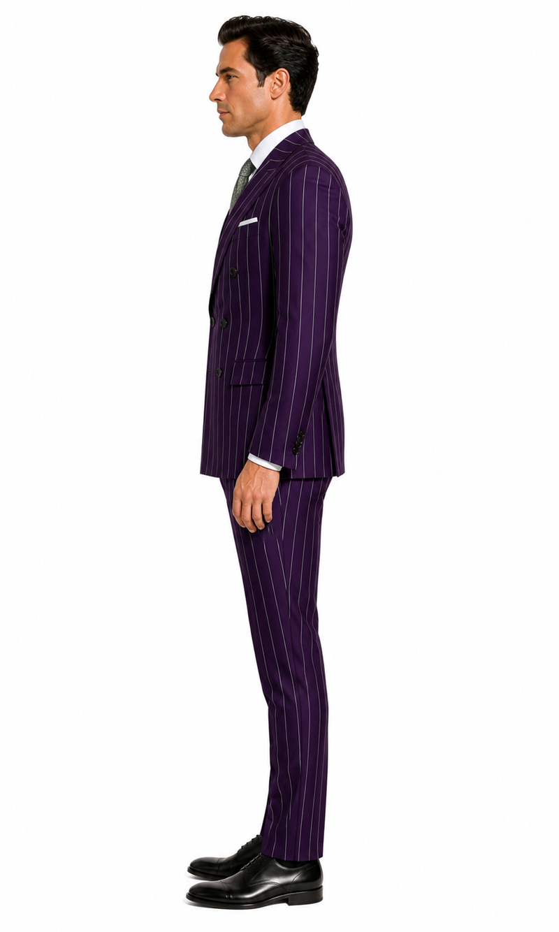 Dark Purple Pinstripe Suit - Gangster Suit - 1920's Suit