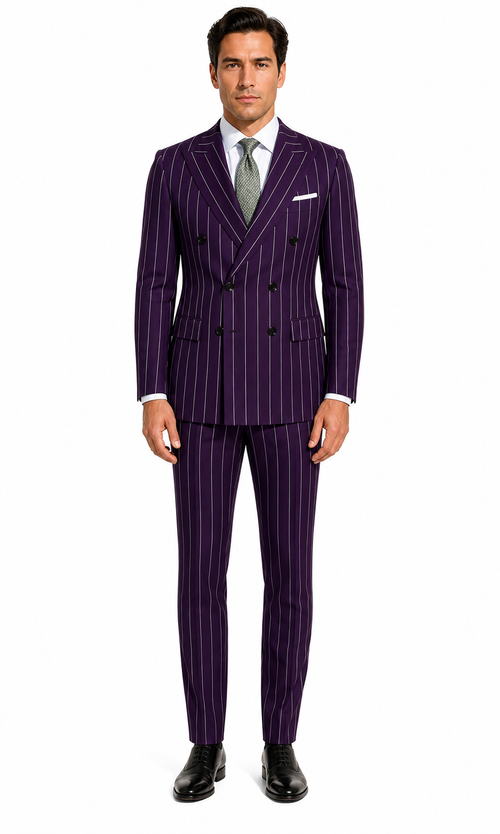 Dark Purple Pinstripe Suit - Gangster Suit - 1920's Suit
