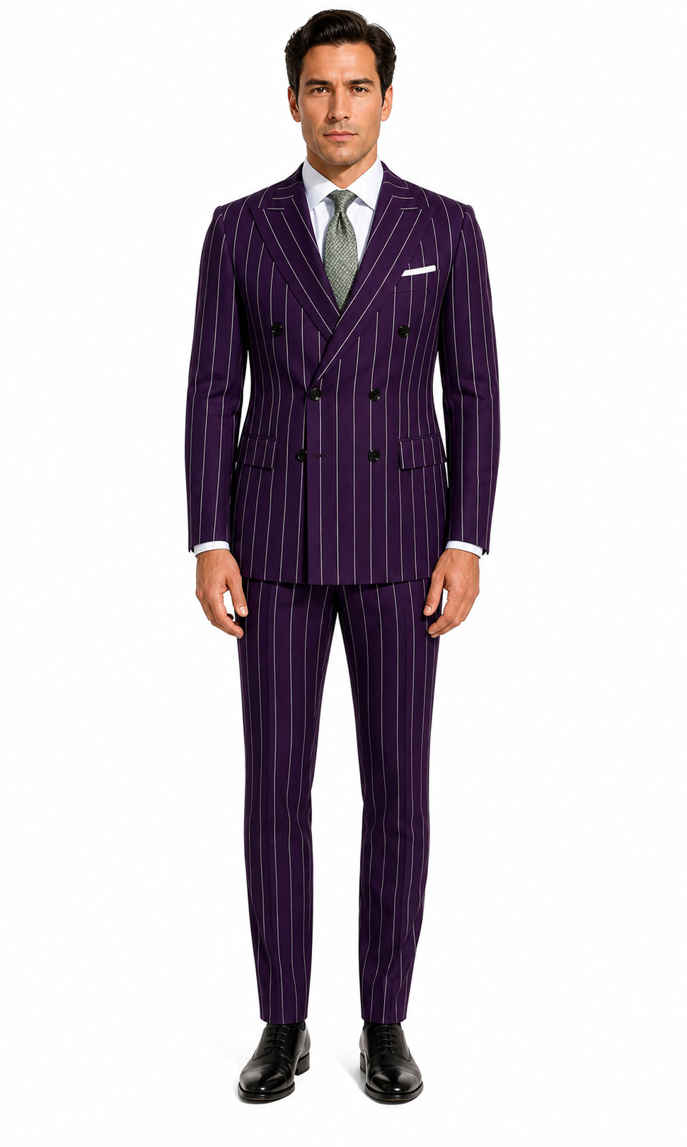 Dark Purple Pinstripe Suit - Gangster Suit - 1920's Suit