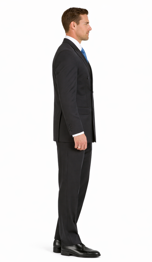 Double-Breast Suit, Black, Navy or Gray Colors by Giorgio Fiorelli