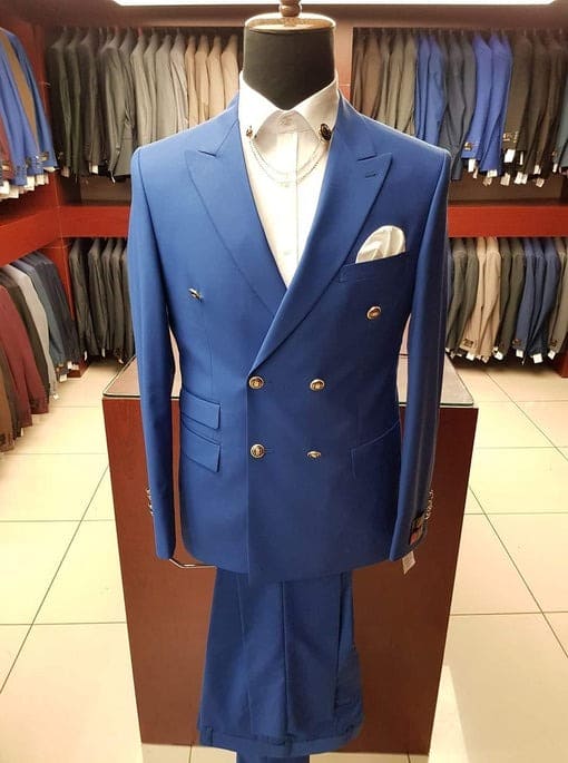 Men'S Alberto Nardoni Double Breasted Suits Black Shadow Stripe Ton One Tone Conservative Pinstripe Side Vents Suit main image 1