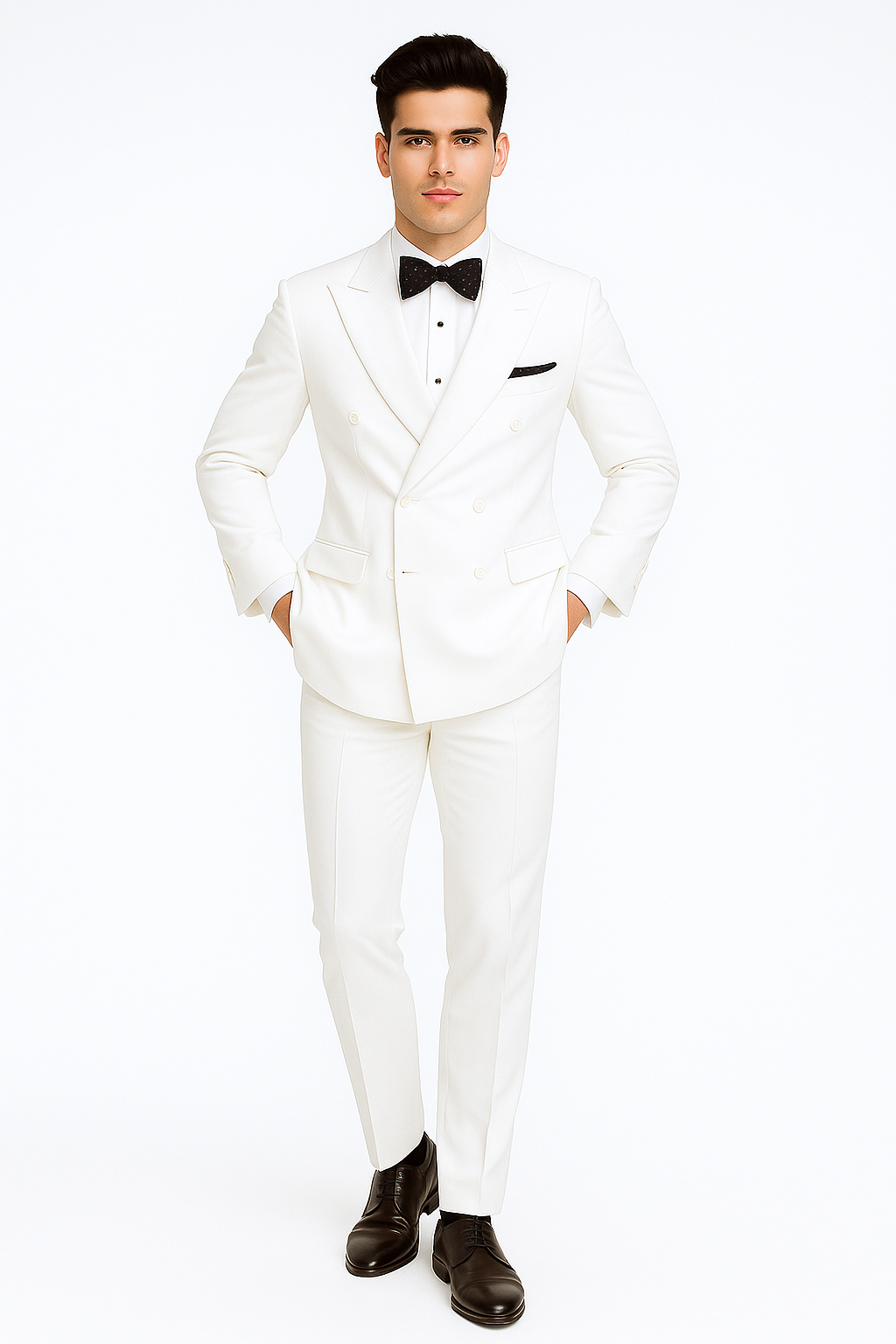 Mens Colonel Sanders White Double Breasted Suit Chest Pocket Costume