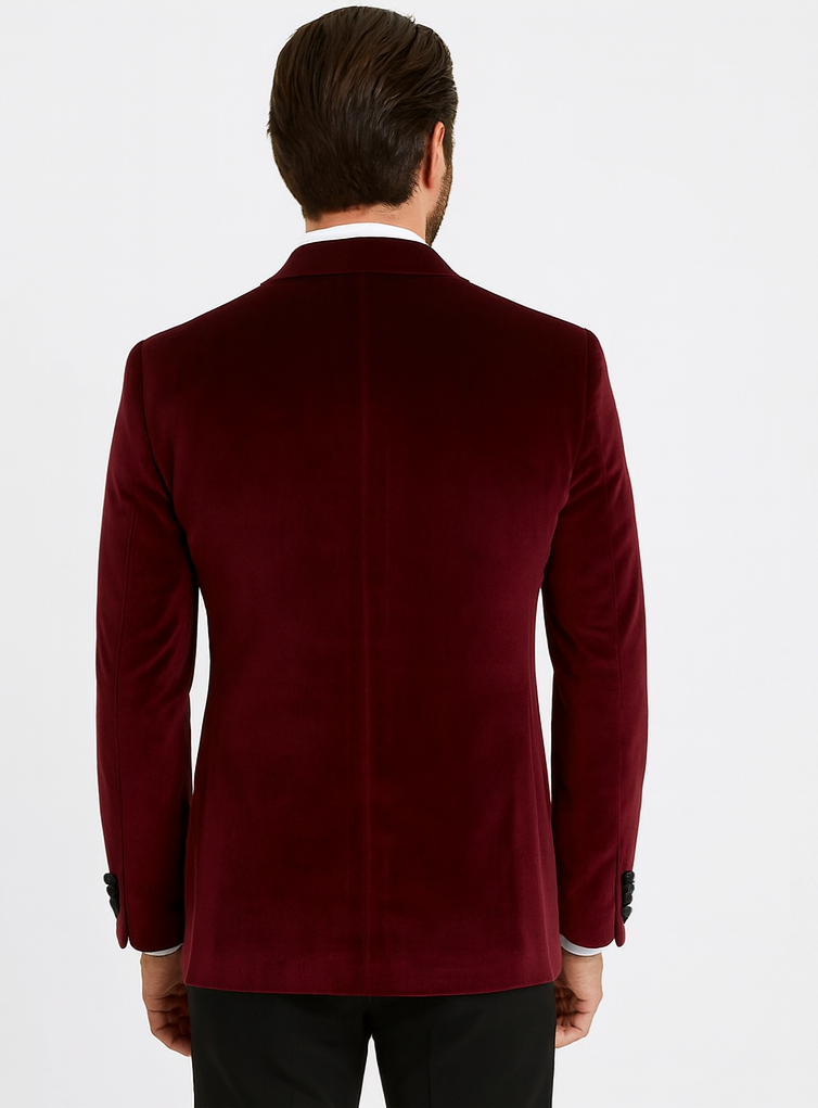 Double Breasted Tuxedo - Velvet Tuxedo Dinner Jacket In Black - Navy - Emerald Green - Burgundy