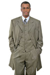 Mens Long Vested Fashion Zoot Suit In Taupe