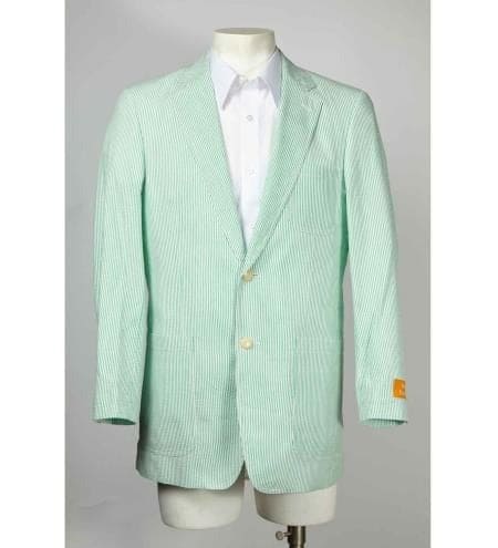 Pinstripe Blazer for Men - Bold Pinstripe Sport Jacket Perfect for Casual or Dressy in Green