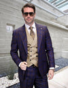 Statement Men's 100% Wool 3 Piece Suit - Bold Contrast
