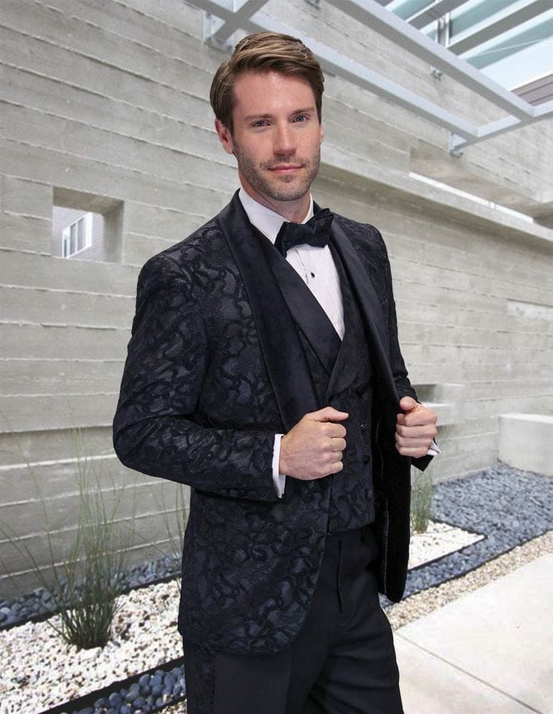Mens Statement Suit Confidence Men's 3 Piece Italian Style  Wool Brown Double Breasted Vest Suit main image 1