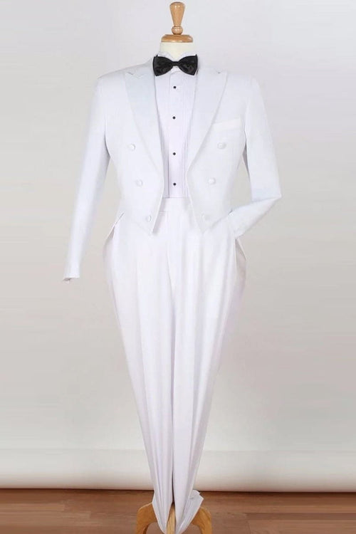 White Tuxedo Tailcoat - White Wedding Suit