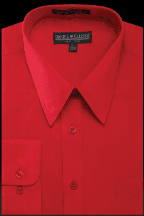 "Red Men's Regular Fit Dress Shirt - Basic Style"