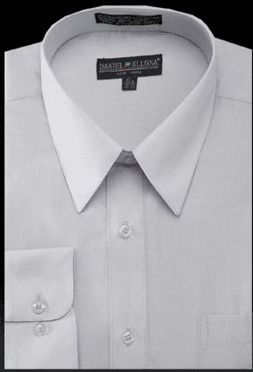 "Silver Men's Regular Fit Dress Shirt - Basic Style"