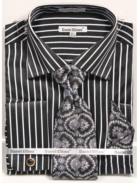 mobster dress shirts Sterling-Mobster Gray And Bright White Plaid Subtle Sheen Super Soft Premium Cotton Dress White Cuff Collar Shirt