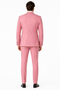 Dusty Rose Pink Tuxedo for Men – One Button Satin Lapel Wedding Prom Suit with Bow Tie