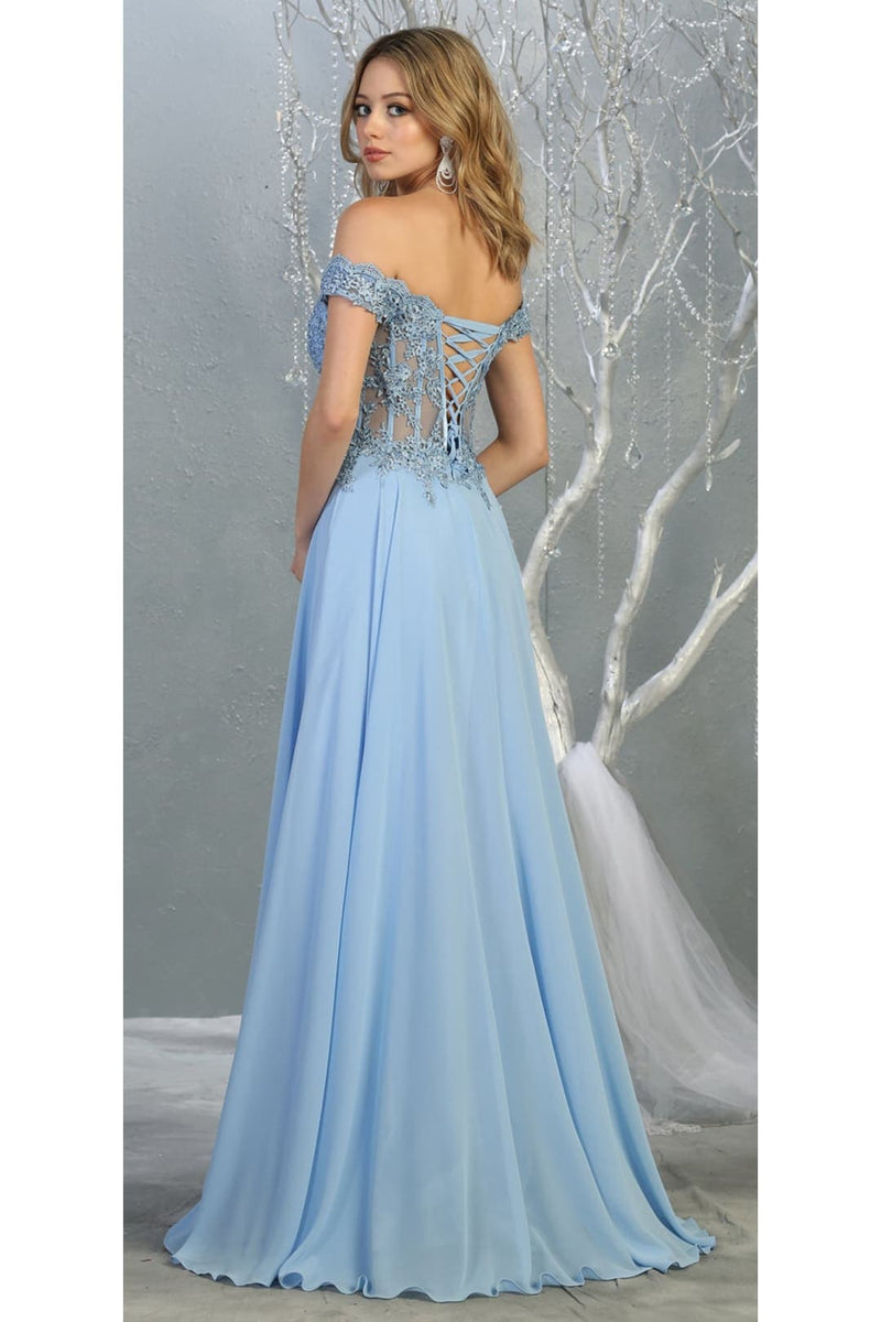 May Queen MQ1714 Bridesmaid Dresses in Chiffon Off Shoulder Plus Size