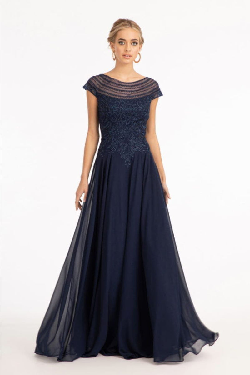 Embellished Chiffon Gown by Elizabeth KGL3065