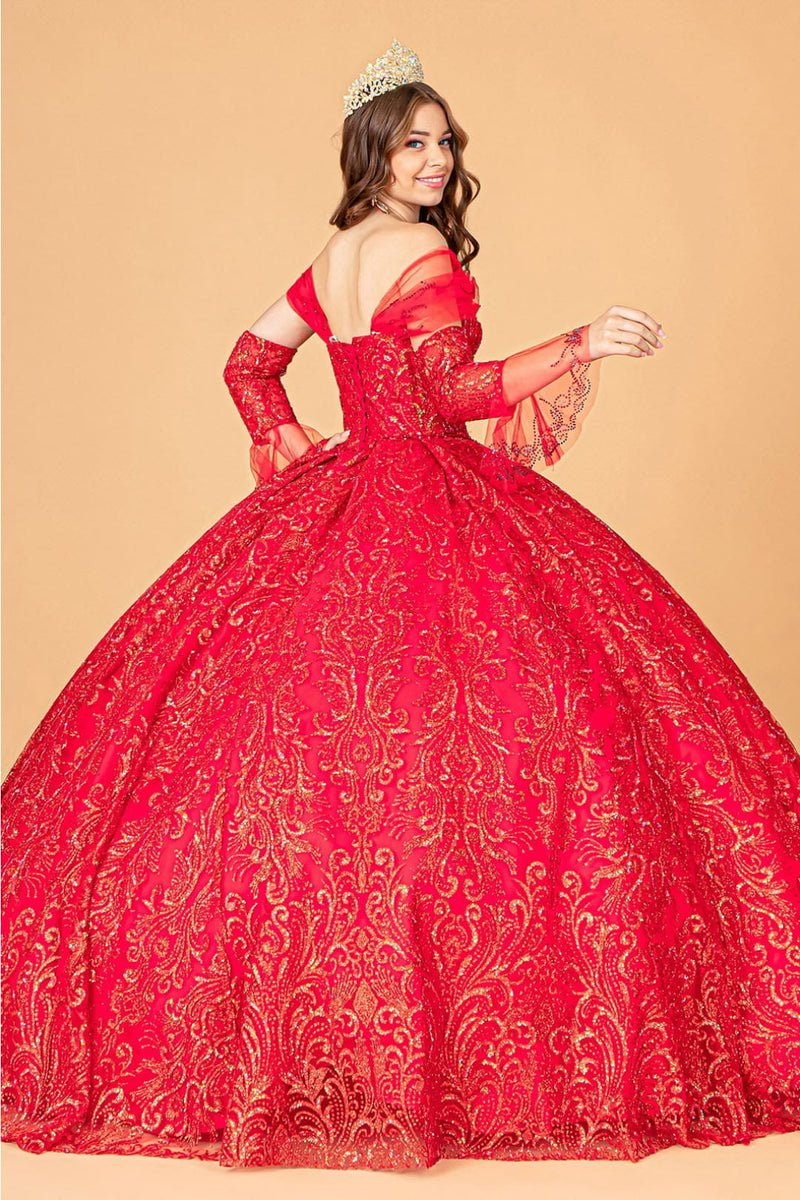 Red and Gold QuinceaƱera Ball Gown by Elizabeth KGL3073