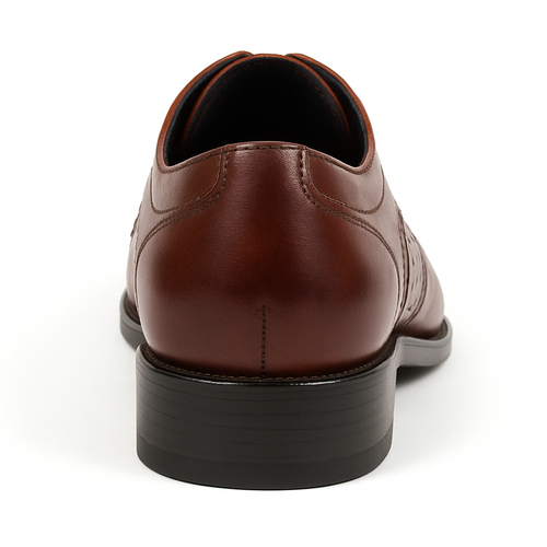 Mens Carrucci Ostrich Embossed Leather Wingtip Dress Shoe in Oxblood