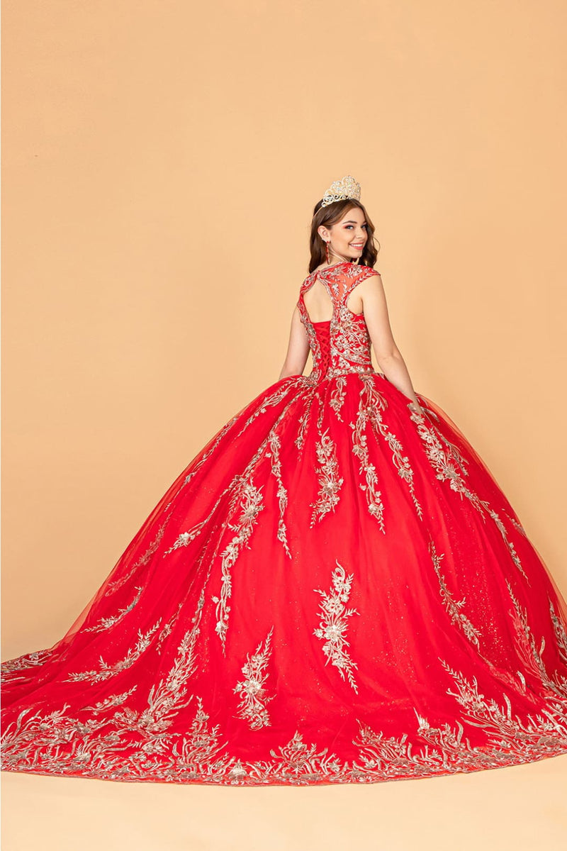 Red and Gold Quinceañera Ball Gown by Elizabeth K GL3076