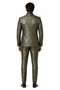 Emerald Green and Gold Floral Tuxedo Suit for Men Perfect Prom or Wedding Suit