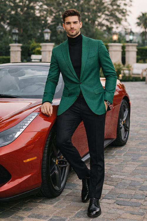 Mens Emerald Green Blazer - Green Sport Coat - Summer Jacket - Linen Blazer