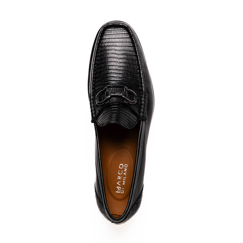 Marco Di Milano Enzo Lizard Bit Loafers Black