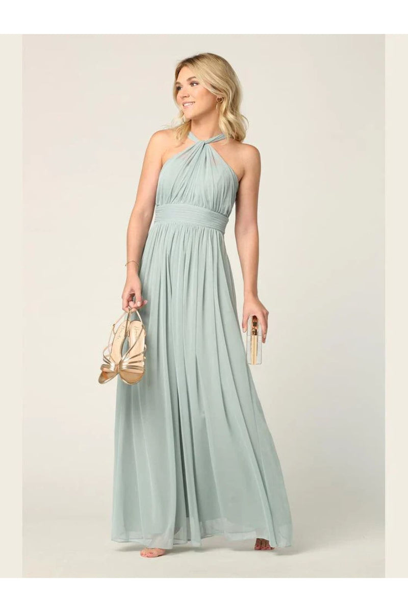 Eva USA 3206 Halter Long Bridesmaids Dress