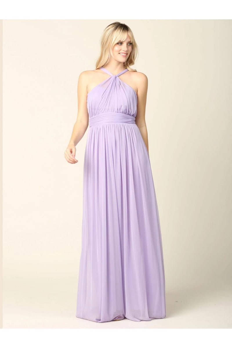 Eva USA 3206 Halter Long Bridesmaids Dress
