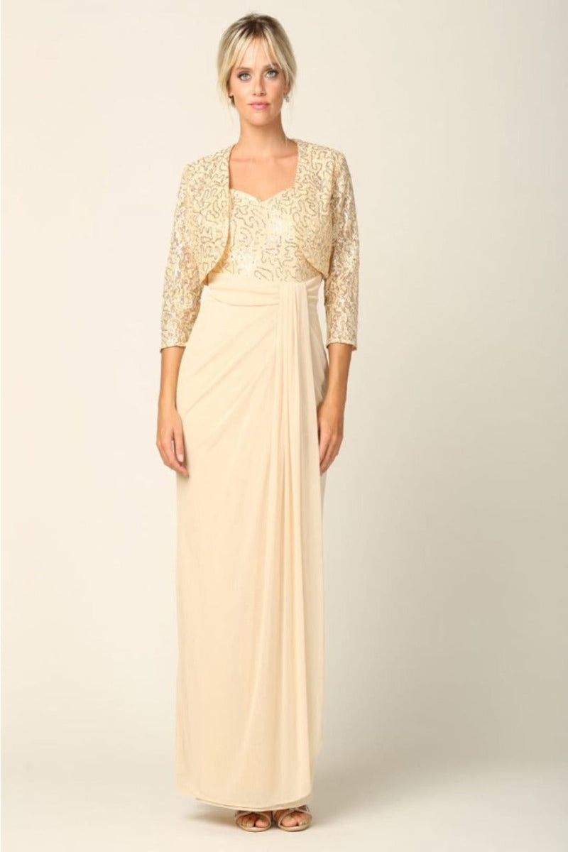 Eva USA 3406 Mother of the Bride Sweetheart 2 Pc Chiffon Bolero Dress