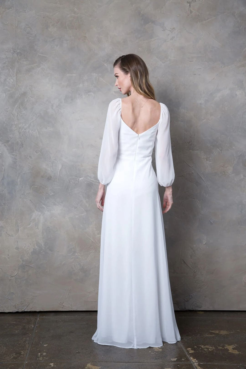 Eva USA 3452 Long Sleeve Formal Chiffon Dress
