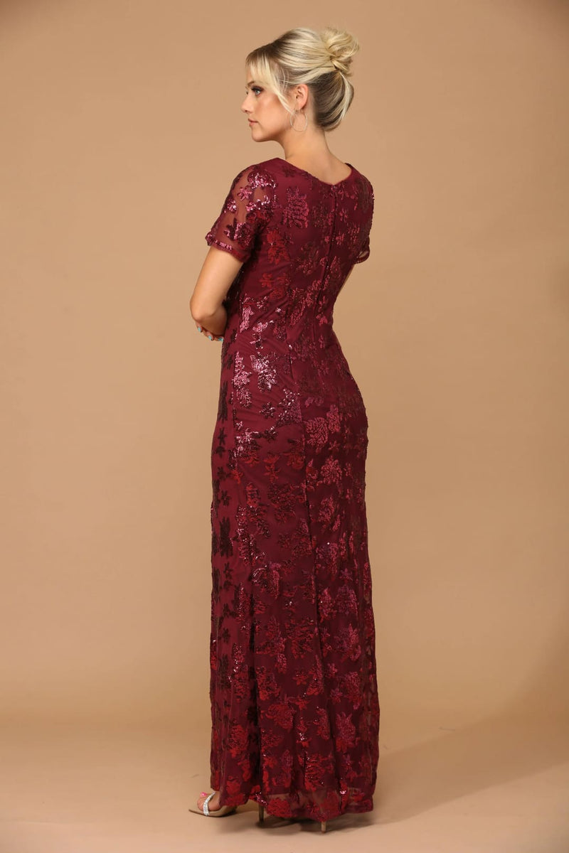 Mother-of-the-Bride Short Sleeve Formal Evening Dress by Eva USA 3456
