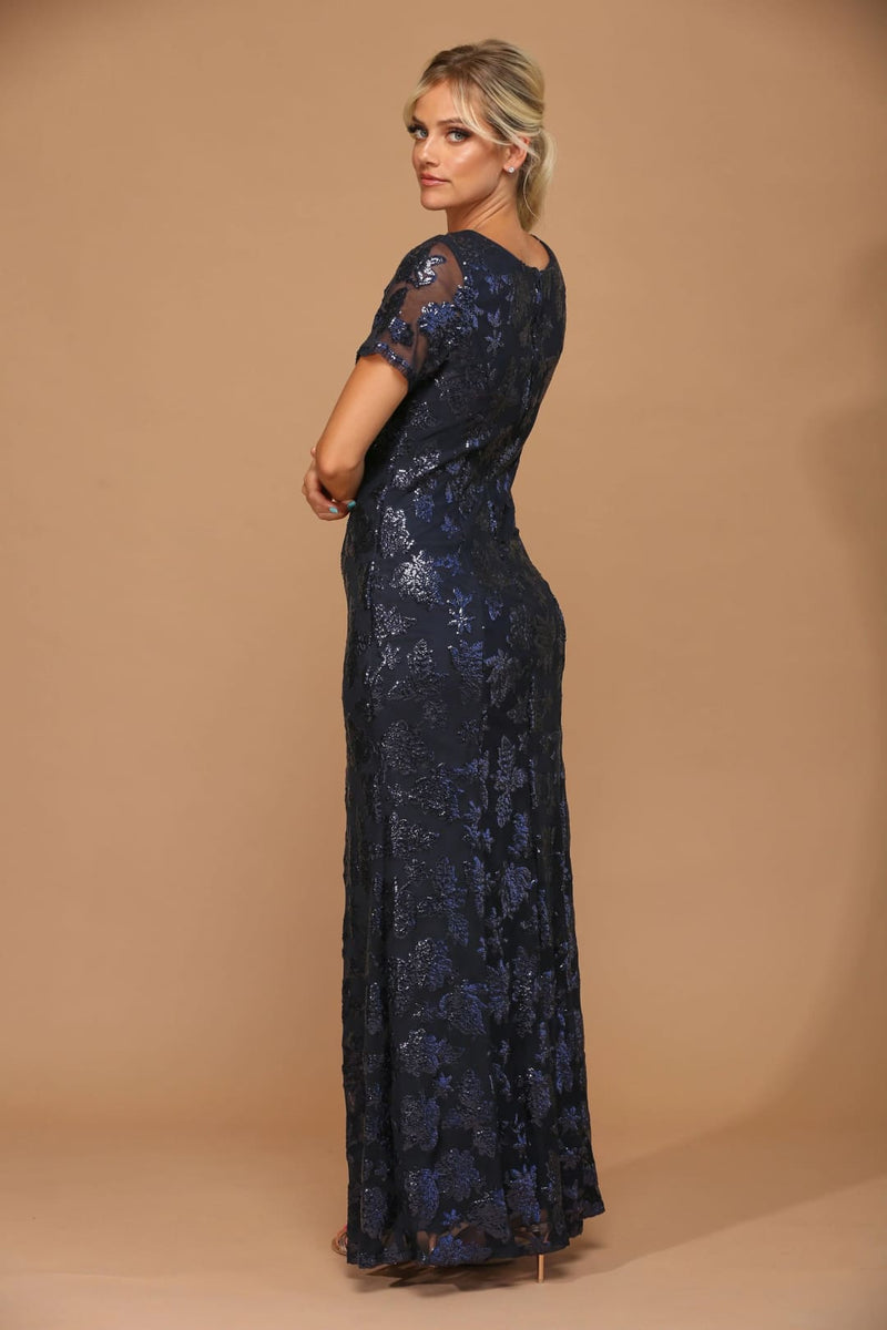 Mother-of-the-Bride Short Sleeve Formal Evening Dress by Eva USA 3456