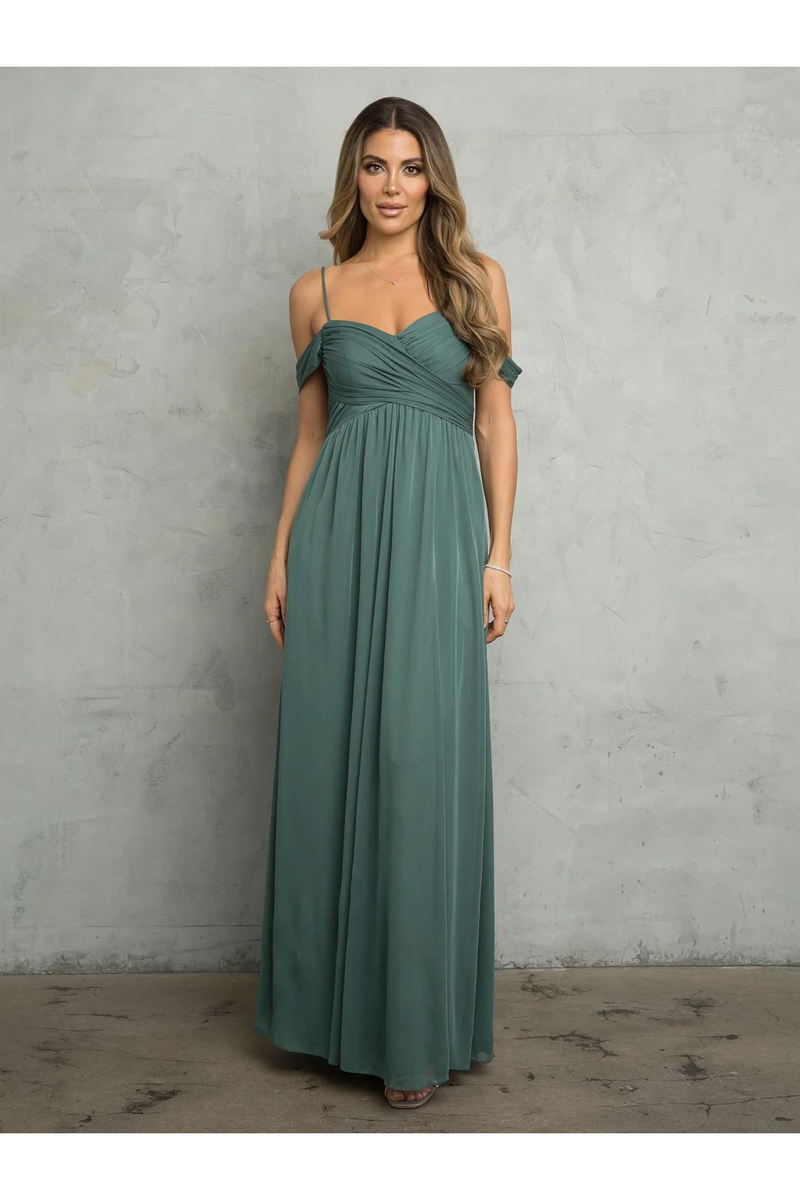 Eva USA 3494 Long A-Line Formal Prom Dress Empire Waist Evening Gown