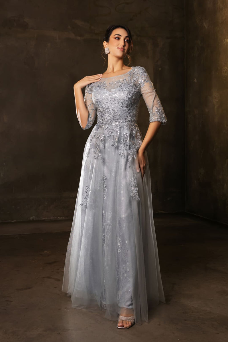 Mother Of The Bride Dress 3/4 Sleeves A-Line Gown By May Queen MQ2143-New Collection