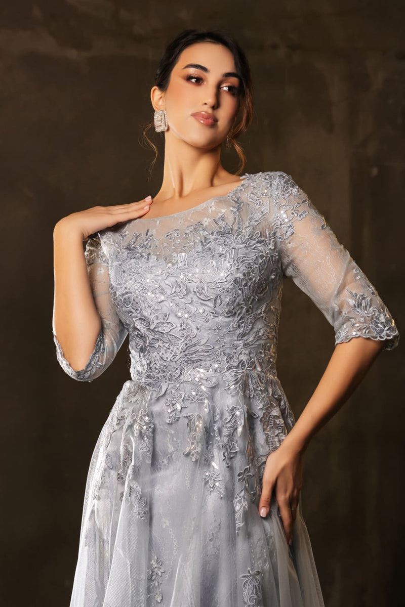 Mother Of The Bride Dress 3/4 Sleeves A-Line Gown By May Queen MQ2143-New Collection