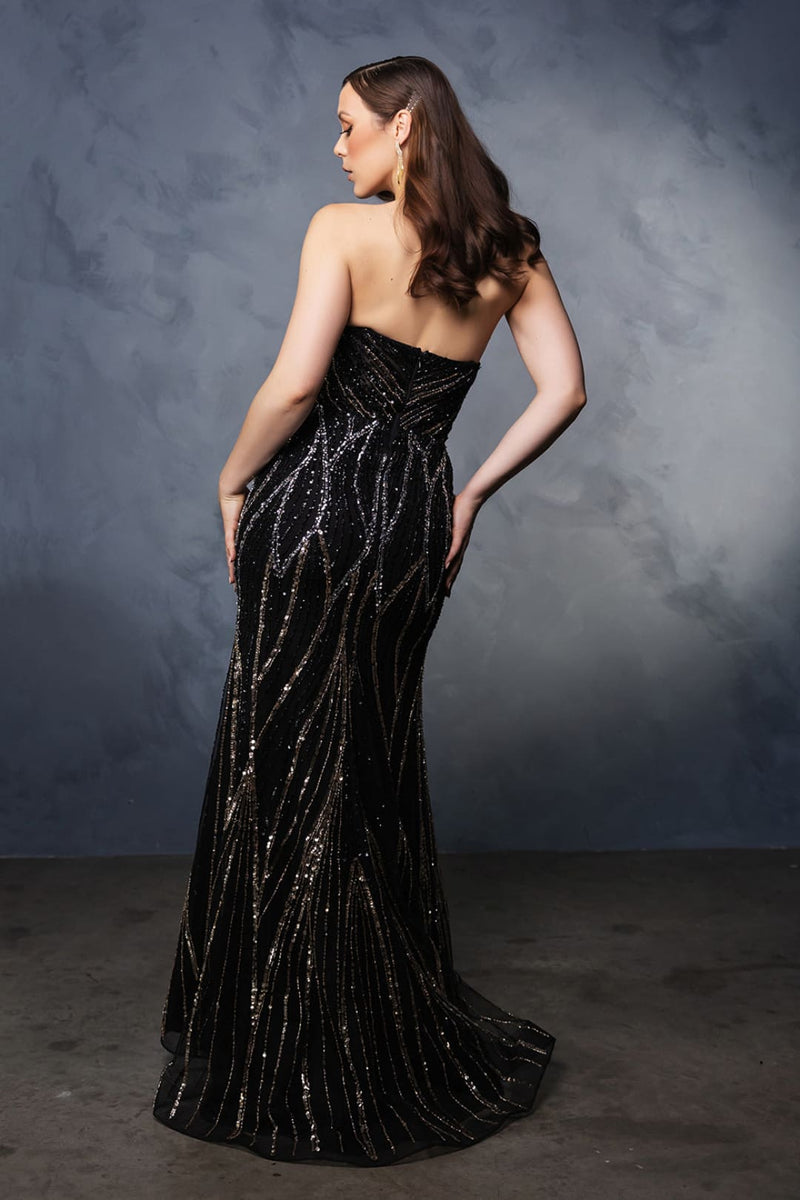 Black Plus Size Evening Dress - Long Formal Gown Royal Queen RQ8179B