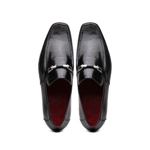 Marco Di Milano Fabro-Liz Black lizard bit loafer