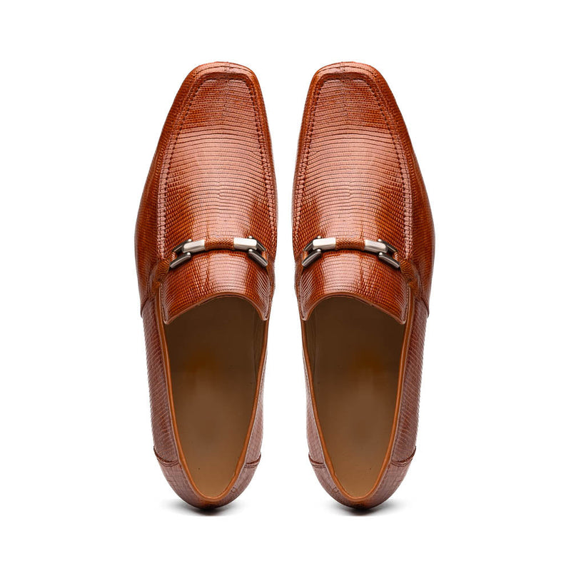 Marco Di Milano Fabro Lizard Bit Loafers Cognac