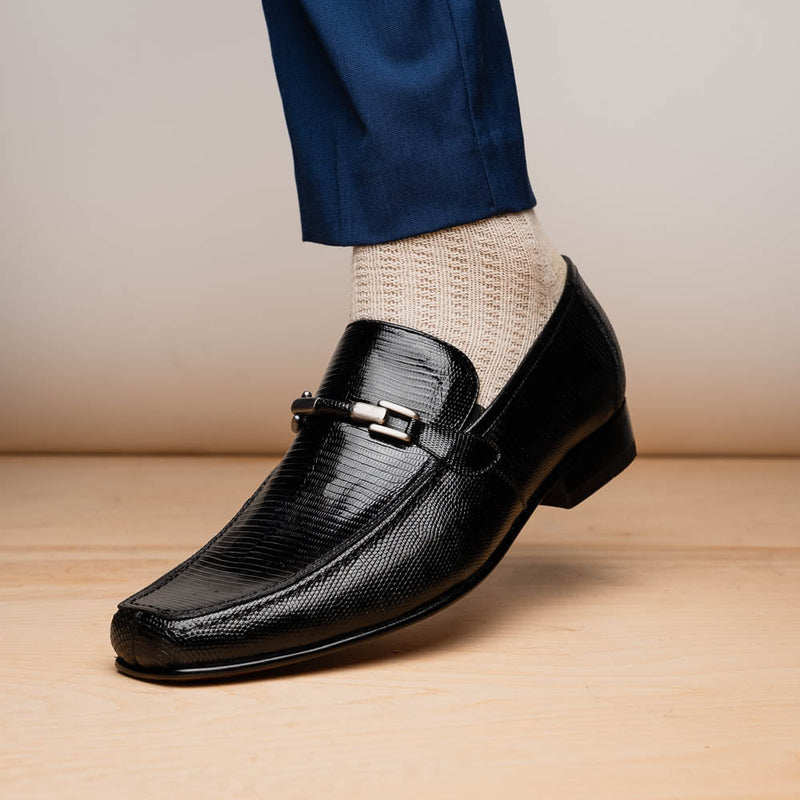 Marco Di Milano Fabro-Liz Black lizard bit loafer