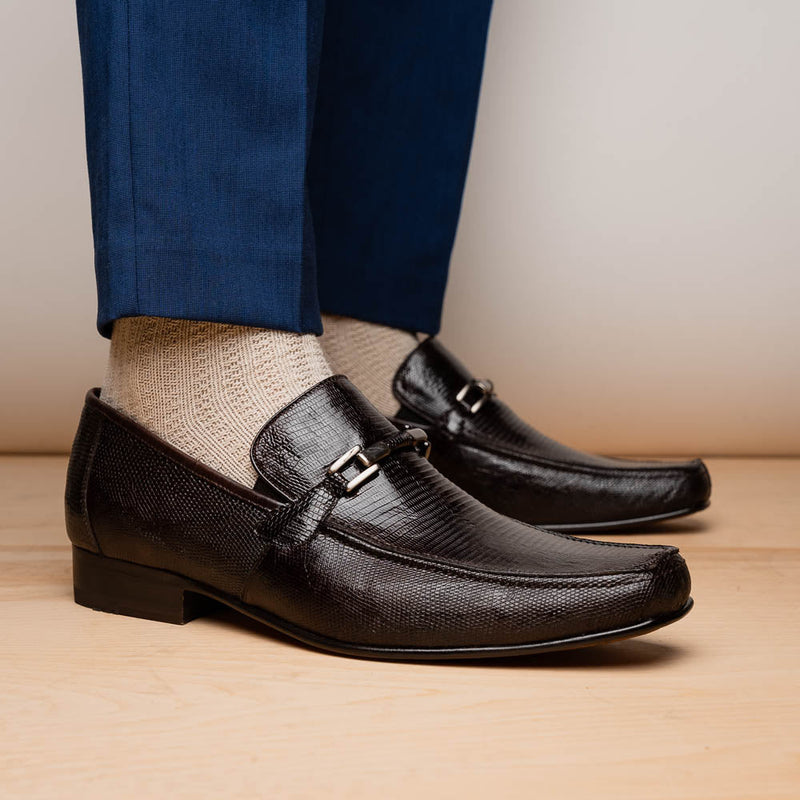Marco Di Milano Fabro-Liz Brown lizard bit loafer