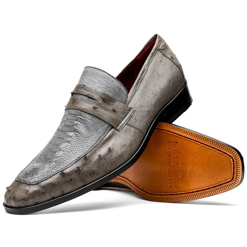 Marco Di Milano Fangio Serpentine Gray Leather Shoes