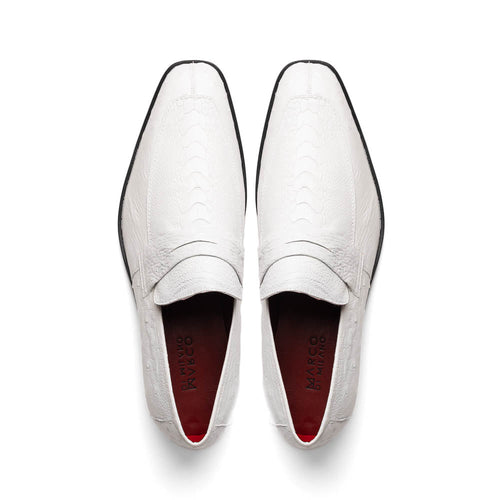 Marco Di Milano Fangio Ostrich Penny Loafers White