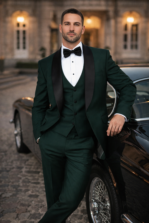 Father And Son Matching Suits -Green Tuxedo
