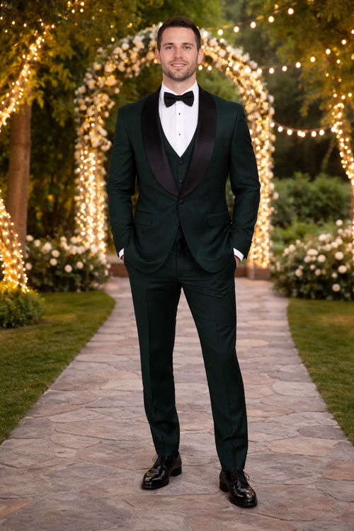 Father And Son Matching Suits -Green Tuxedo