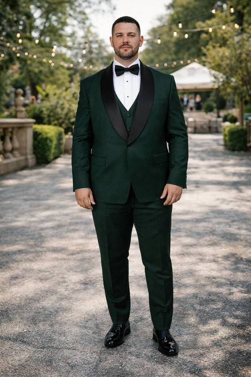 Father And Son Matching Suits -Green Tuxedo