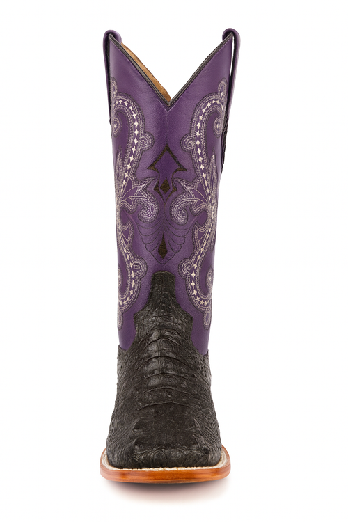 Ferrini Women's Rancher Square Toe Boots Crocodile Print - Black/Purple 9049304