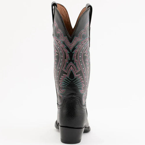 Ferrini Women's Taylor Snip Toe Genuine Lizard Boots - Black 8116104